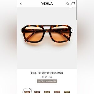 VEHLA Dixie Tortoise Cinnamon Sunglasses